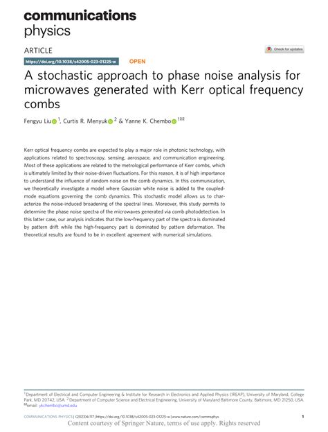 Pdf A Stochastic Approach To Phase Noise Analysis For Microwaves