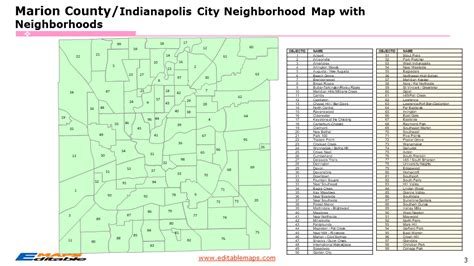 Indianapolis neighborhood map - Editable PowerPoint Maps