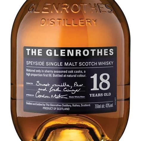 The Glenrothes 18 Year Old Single Malt Scotch Whisky 750ml Oldgrogram