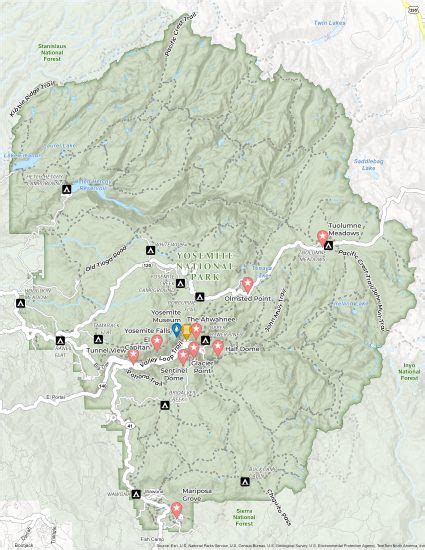 Yosemite National Park Map - GIS Geography