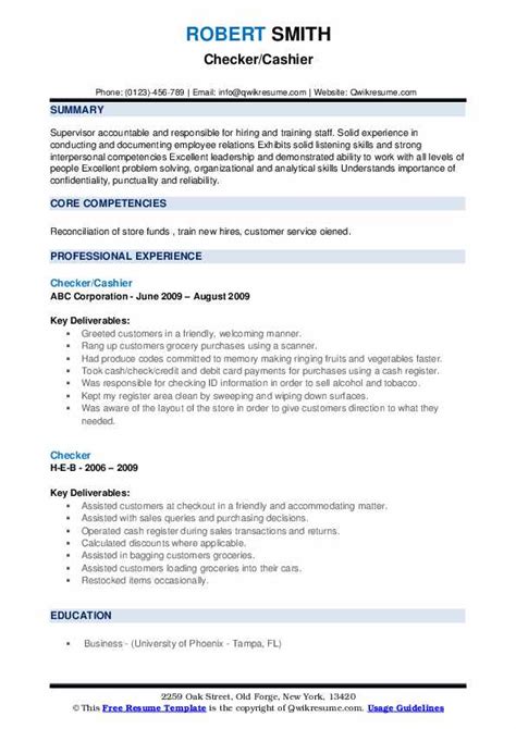 Checker Resume Samples Qwikresume