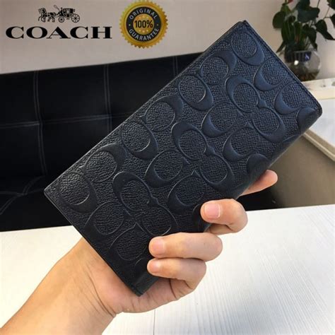 Coach Long Wallet Men Fashion Half Fold Embossed Printing Multi Card Slot Large Capacity Limited