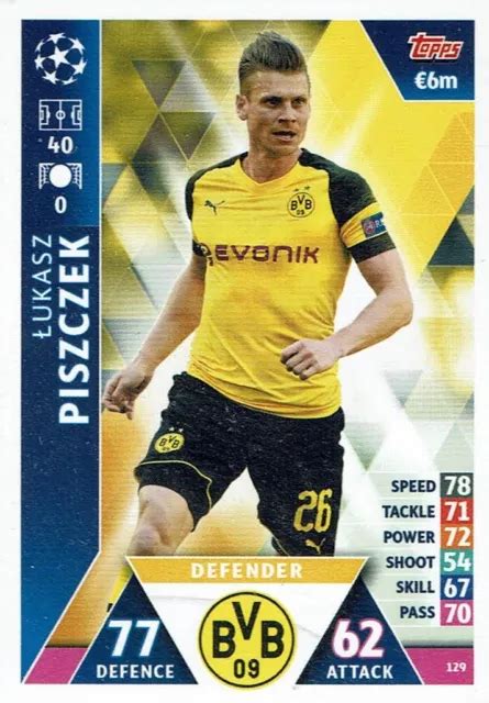 Topps Match Attax Champions League Carte Num Ro Piszczek Borussia