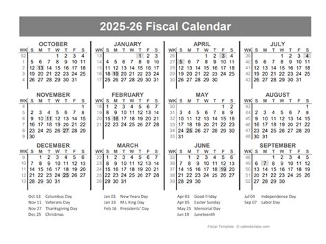 2025-2026 Fiscal Year Quarters Template - Free Printable Templates