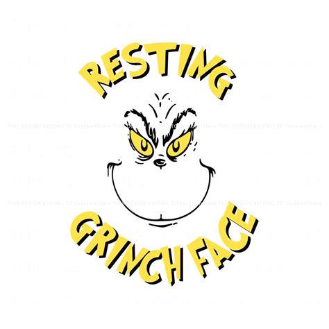 Retro Resting Grinch Face SVG