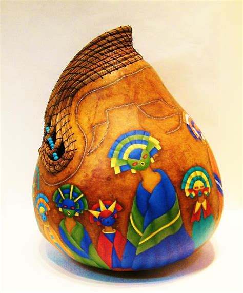 Southwestern Fine Art Gourd Art By Hellen Martin Gourd Art Hand