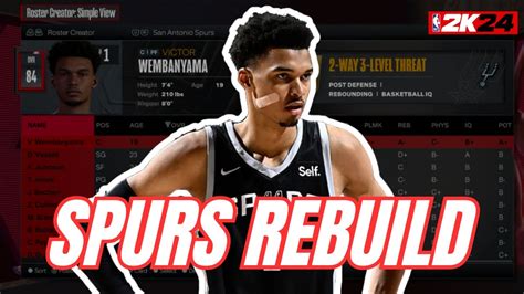 Rebuilding The San Antonio Spurs In Nba2k24 Youtube