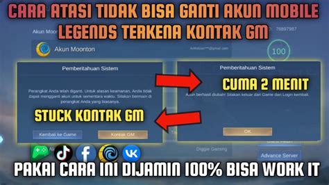 CARA MENGATASI TIDAK BISA GANTI AKUN MOBILE LEGENDS TERKENA KONTAK GM