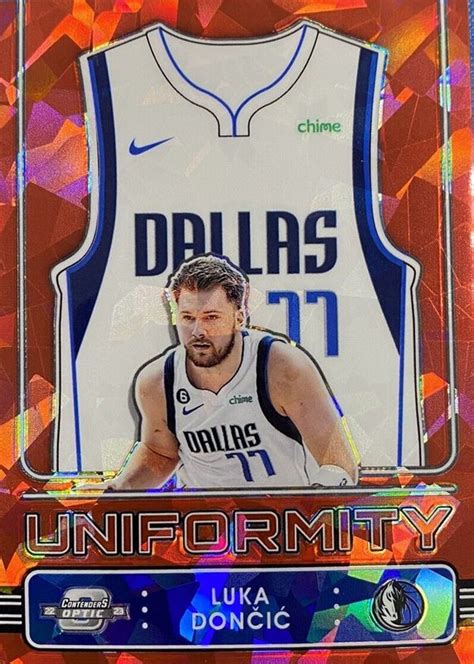 Luka Doncic 2022 Contenders Optic 13 Uniformity Red Cracked Ice PSA