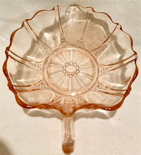 Vintage Blush Pink Depression Glass Serving Dish