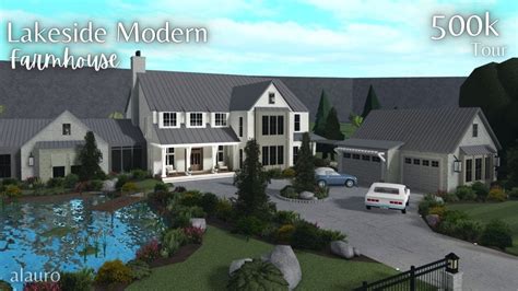 Lakeside Modern Farmhouse - Bloxburg House Tour - YouTube