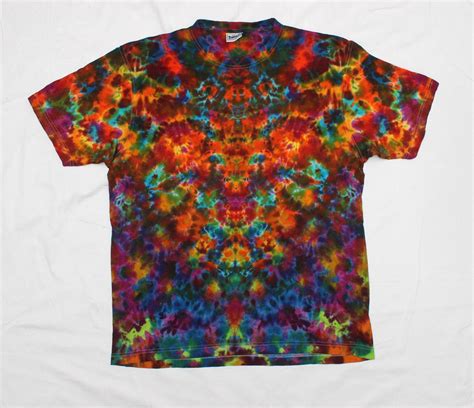 Tie Dye Mirrored Colorful Style T Shirt Symmetrical Psychedelic Shirt Size Xxl By