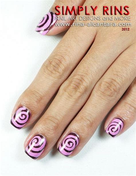 Cute And Creative Swirl Nail Art - Hative