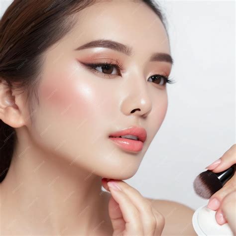 Premium Photo Beautiful Asian Woman Makeup Trial For Flawless Look