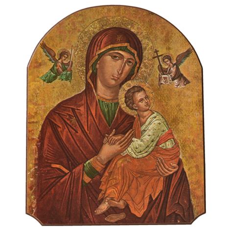 Icone Religieuse Vierge Marie Avec J Sus Enfant Sur Bois X Cm