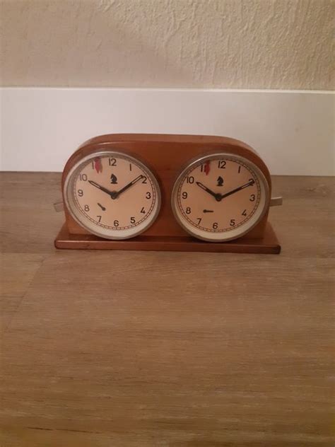 Mom Vintage Chess Clock S Brass Wood Oak Catawiki