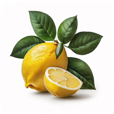 Premium Photo Lemon Fruits On A White Background Generative Ai