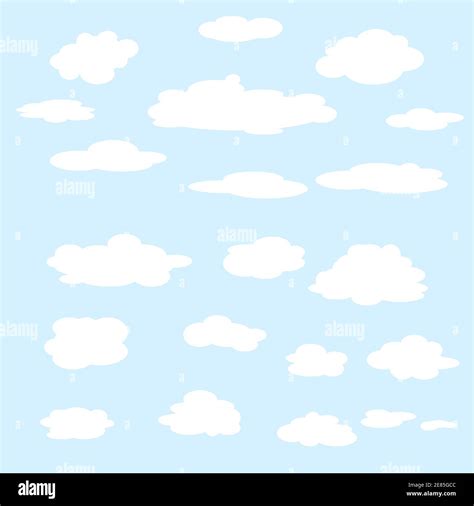 Conjunto De Nubes Sobre Fondo Azul Elementos Realistas Ilustraci N