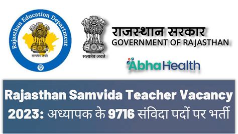 Rajasthan Samvida Teacher Vacancy