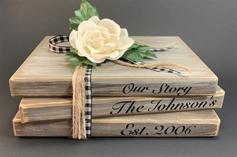 Wood Book Stack 8l X 4h Faux Book Stack Etsy