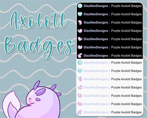 Axolotl Twitch Badges Twitch Sub Badges Twitch Subscriber Badges Twitch