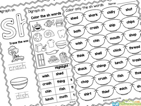 Free Printable Sh Sound Words Digraph Worksheets