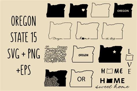 Oregon Svg Bundle Oregon State Outline Oregon Map State