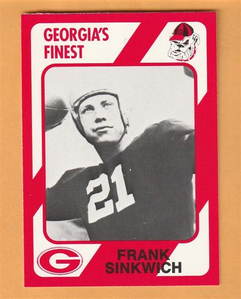 Frank Sinkwich Georgia Bulldogs 1989 Card #19 1942 Heisman Winner 3U | eBay