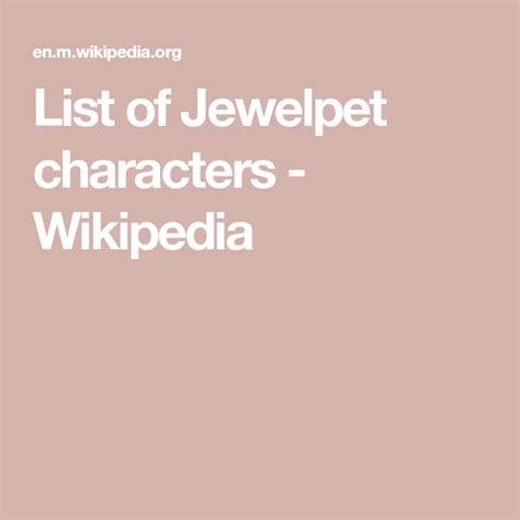 List of Jewelpet characters - Wikipedia | Student council, Character ...