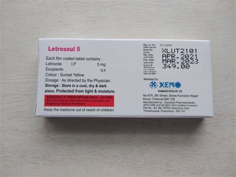 Letrosoul Letrozole Tablet U S P Mg Packaging Size X Tablets