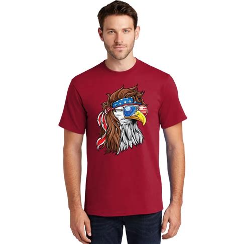 Patriotic Bald Eagle Mullet Usa American Flag 4th Of July Tall T Shirt Teeshirtpalace