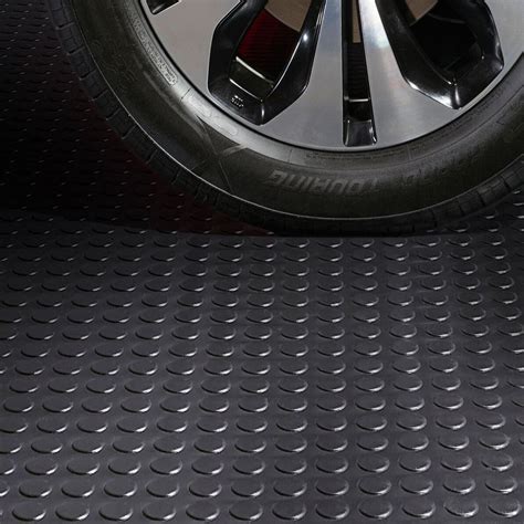 Garage Flooring Coin Pattern Rubber Matting Black Mat Anti Slip Garage