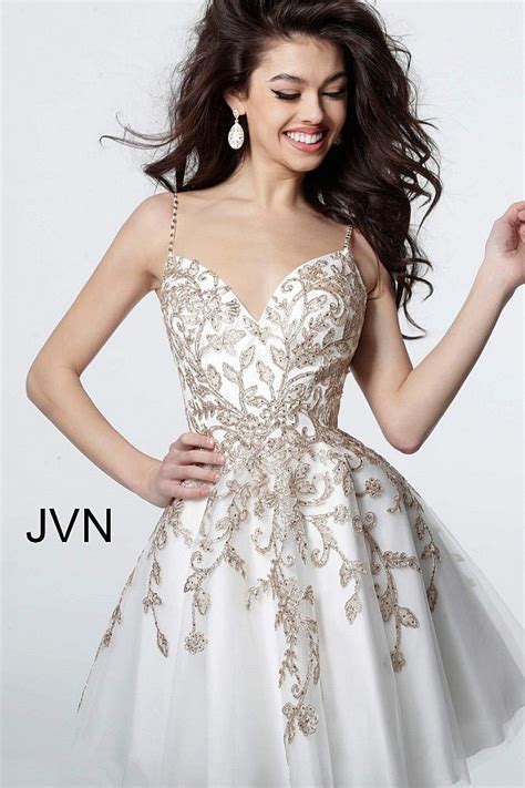 Jovani Jvn Spaghetti Straps Homecoming Dress Madamebridal