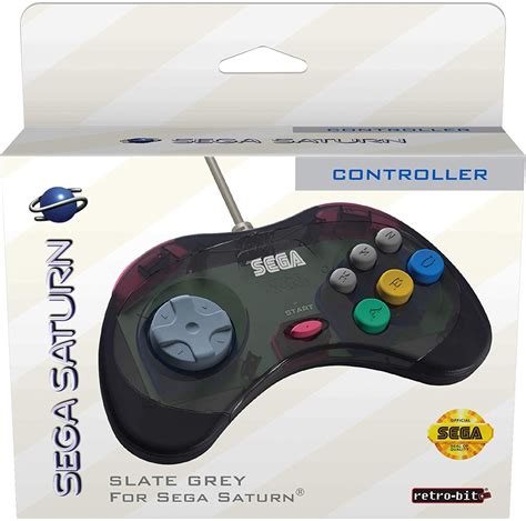 Retro Bit Sega Saturn 8 Button Arcade Pad Slate Grey For Sega Saturn