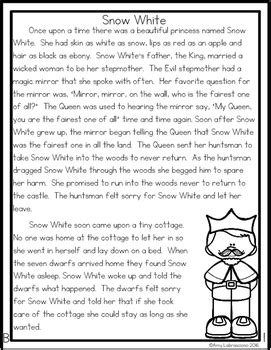 Snow White Reading Passages by Amy Labrasciano | TPT