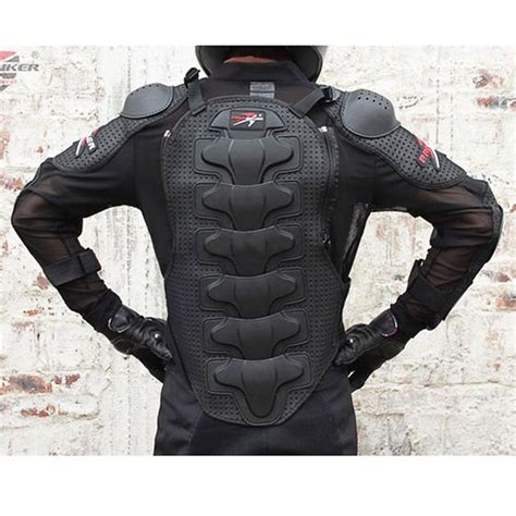 NEW Black CE Approved Full Body Armor Motorcycle Jacket Spine Chest