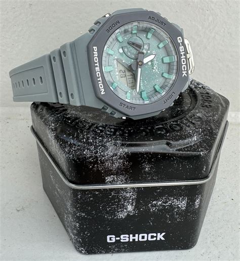 Casio Ga Et Aer Mens G Shock Watch Grey Tiffany Blue Custom Dial