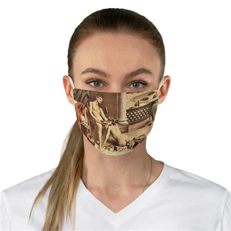 Fellatio Mask Vintage Sex Drawing Fabric Face Etsy