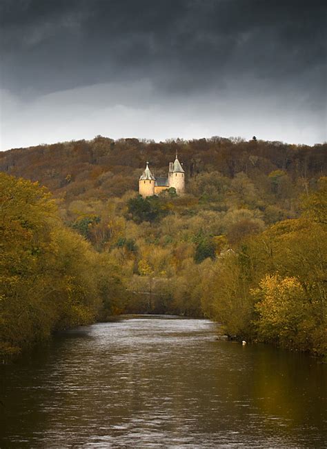 Castle Coch in full autumnal bloom with the River Taff.