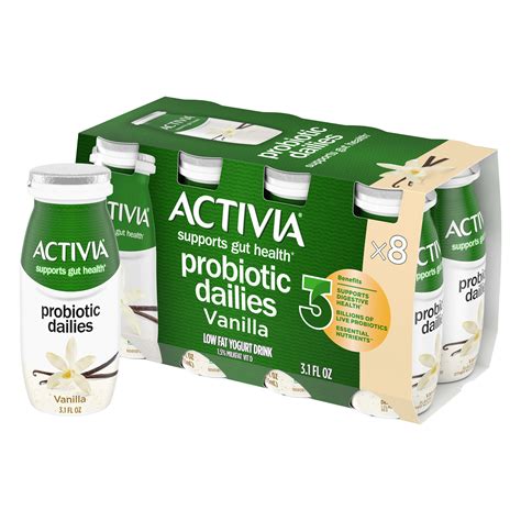 Activia Probiotic Dailies Vanilla Lowfat Probiotic Yogurt Drinks 31 Fl Oz 8 Count