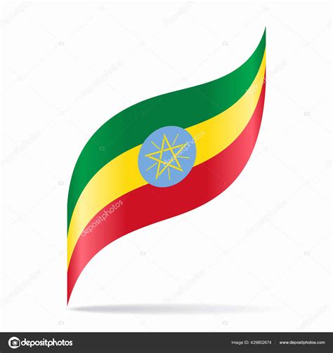 Ethiopian Flag Wavy Abstract Background Layout Vector Illustration