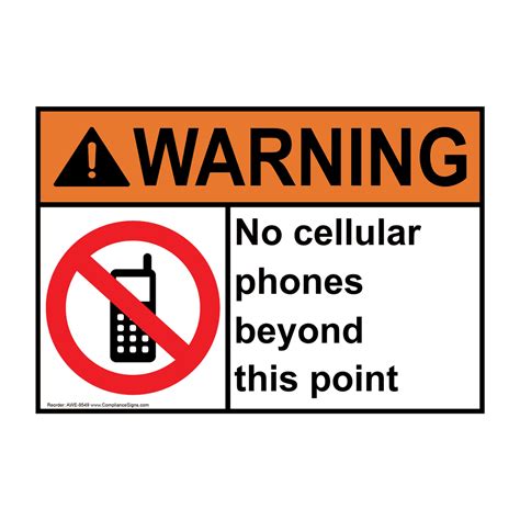 No Cell Phone Use Beyond This Point Sign