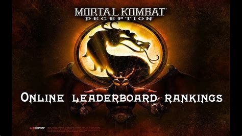 Mortal Kombat Deception Original Online Leaderboard Rankings Youtube