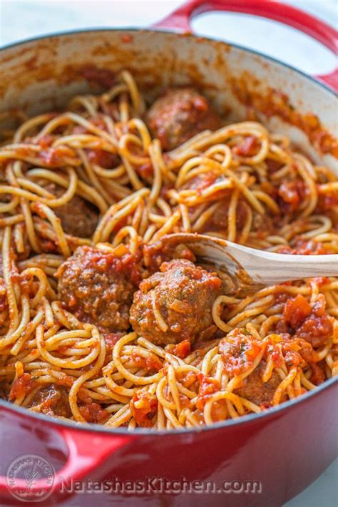 Spaghetti And Meatballs Recipe Natashaskitchen Italian