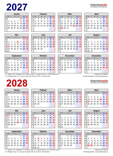 Zweijahreskalender Und Als Pdf Vorlagen Zum Ausdrucken