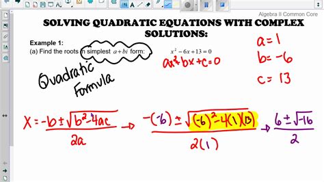 Imaginary And Complex Solutions For Quadratic Equations Youtube