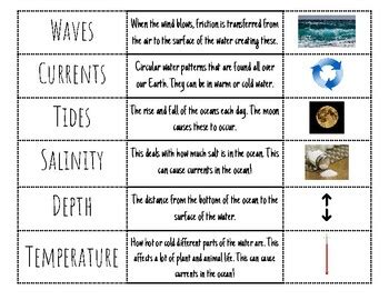 Oceans Vocabulary Matching Sort VA SOL 4 7 By Nautical Knowledge