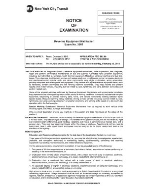 Fillable Online Mta Notice Of Examination Mta Mta Fax Email Print