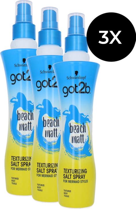 Schwarzkopf Got2b Beach Matt Texturizing Salt Spray 3 X 200 Ml Bol