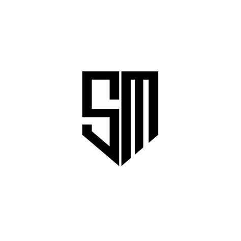 SM letter logo design with white background in illustrator. Vector logo ...